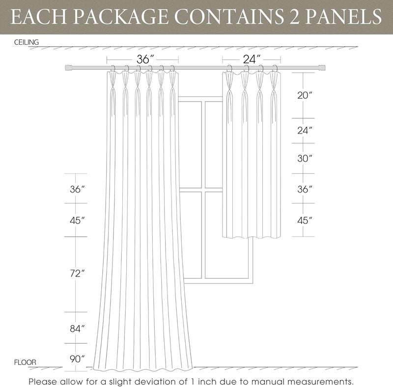 Fuhana Linen Kitchen Curtains,36 Inch Length Light Filtering Sheer Short Cafe Window Curtains Tier,Pinch Pleated Small Kitchen Drapes for Windows,2 Panels,(36" W x 36" L Natural) - Image 3